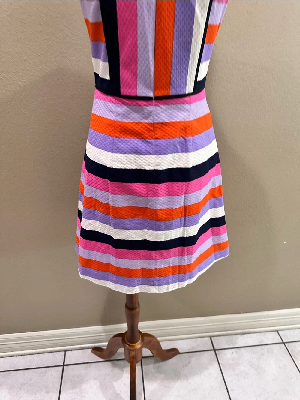 Kate Spade Sunset Stripe Jacquard Dress Striped Sleeveless A-Line Dress Size 0